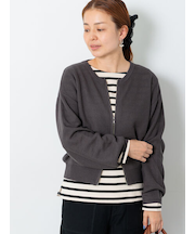 メッシュ編みWジップカーディガン