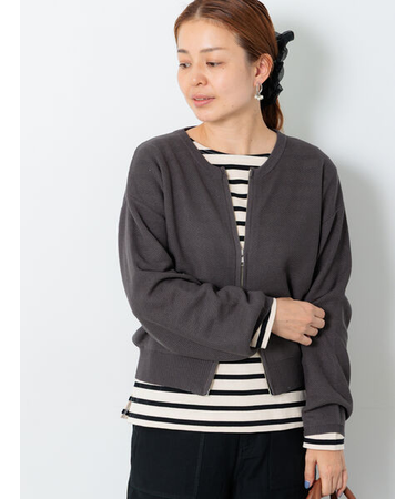 メッシュ編みWジップカーディガン