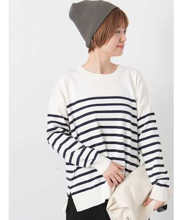 無地/柄アソートクルーネックニット