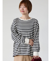 天竺マルチボーダー長袖カットソー