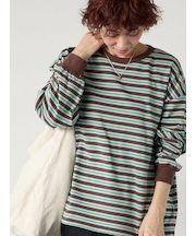 天竺マルチボーダー長袖カットソー