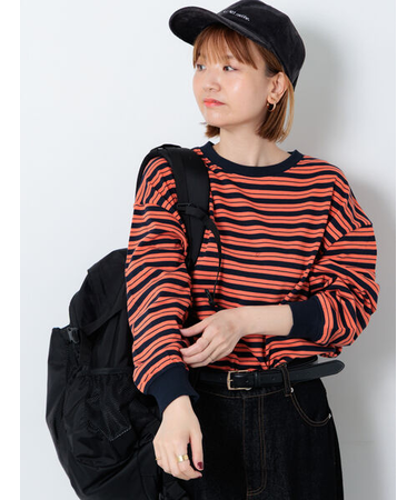 天竺マルチボーダー長袖カットソー