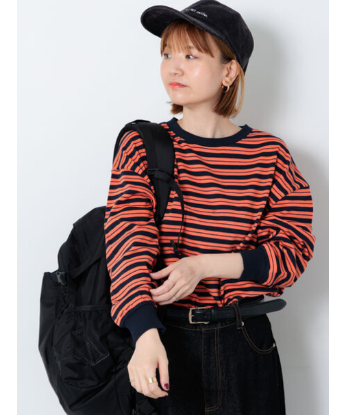 天竺マルチボーダー長袖カットソー