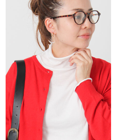 シフォン天竺ハイネックトップス