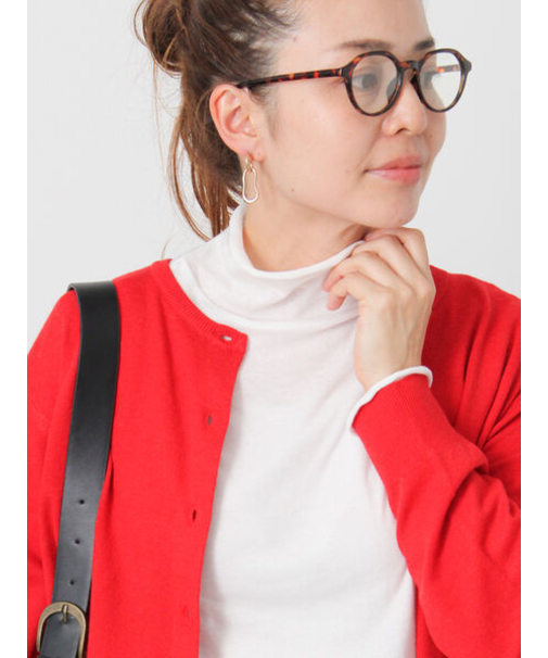 シフォン天竺ハイネックトップス