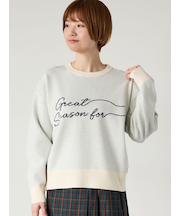 筆記体ロゴジャカードニット