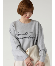 筆記体ロゴジャカードニット