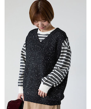 ラメ引き揃えニットベスト