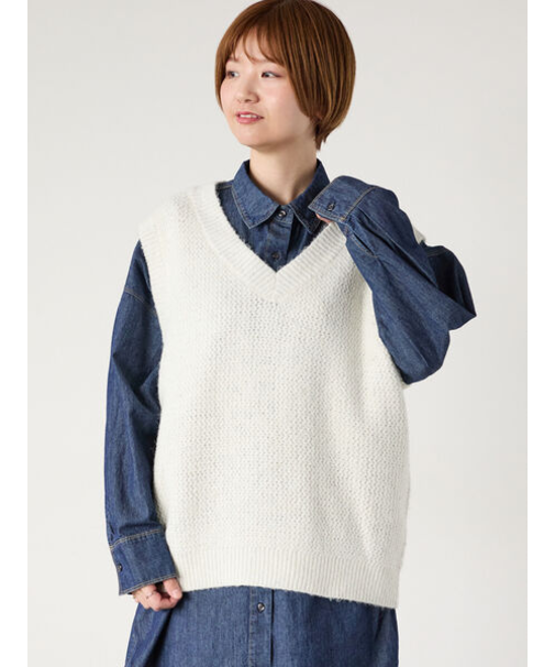 ラメ引き揃えニットベスト