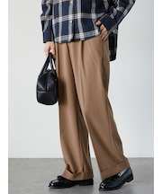 裾ダブルウエストタックパンツ