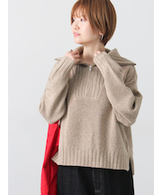 カラーネップハーフジップニット