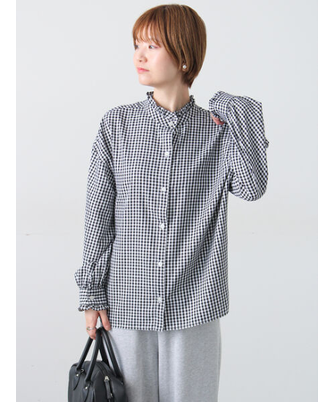 アソートスタンドフリルブラウス