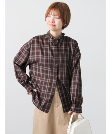 アソートスタンドフリルブラウス