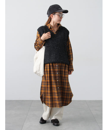 アソート起毛シャツワンピース