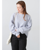 起毛クルーネックニット