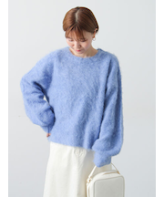 起毛クルーネックニット