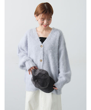 起毛Vネックカーディガン