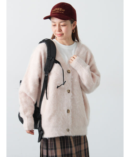 起毛Vネックカーディガン