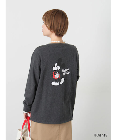 【Disney】Mickey Mouse/プリント長袖Tシャツ