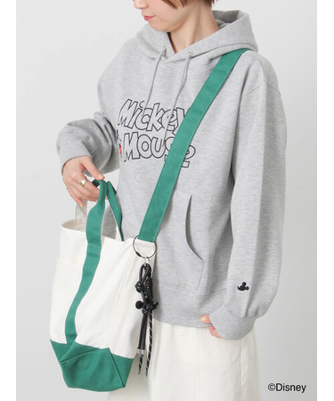 【Disney】Mickey Mouse/チャーム付きトートバッグ