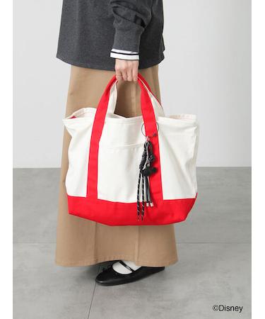 【Disney】Mickey Mouse/チャーム付きトートバッグ