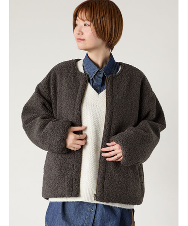 リバーシブルボアブルゾン