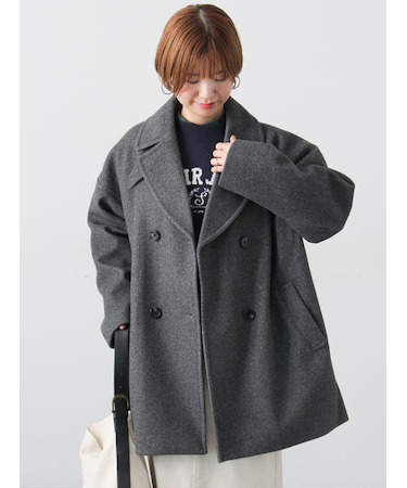ウールライクミドルPコート