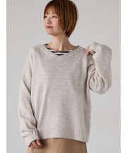 もちもちメランジVネックニット