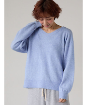 もちもちメランジVネックニット