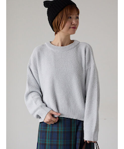 ラメ混モール鹿の子編みニット