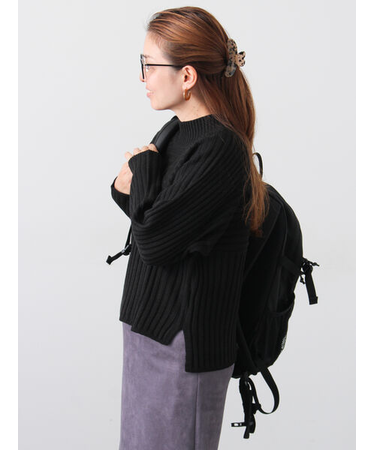 リブ切替ボトルネックニット