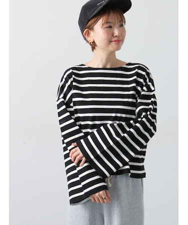 ビッグスリーブボーダーカットソー