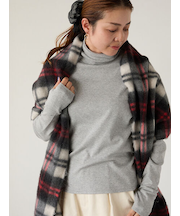 スムース起毛ハイネックカットソー