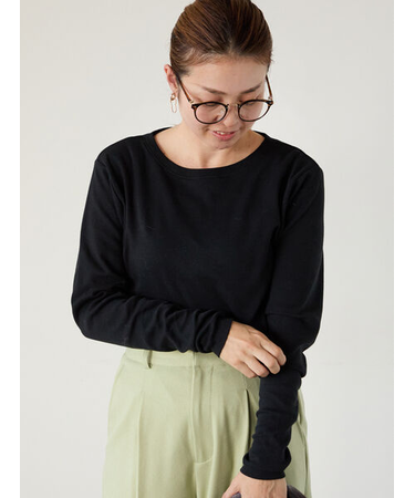 スムース起毛クルーネックカットソー