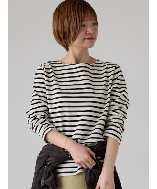 無地/ボーダー長袖カットソー