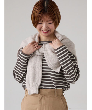 無地/ボーダー長袖カットソー