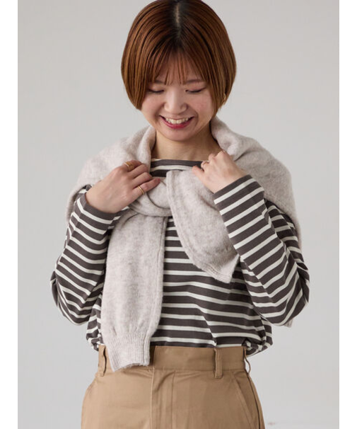 無地/ボーダー長袖カットソー