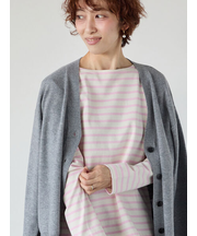 無地/ボーダー長袖カットソー