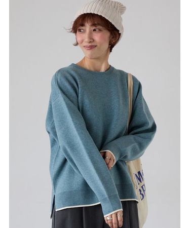 ジャカード配色ワイドニット