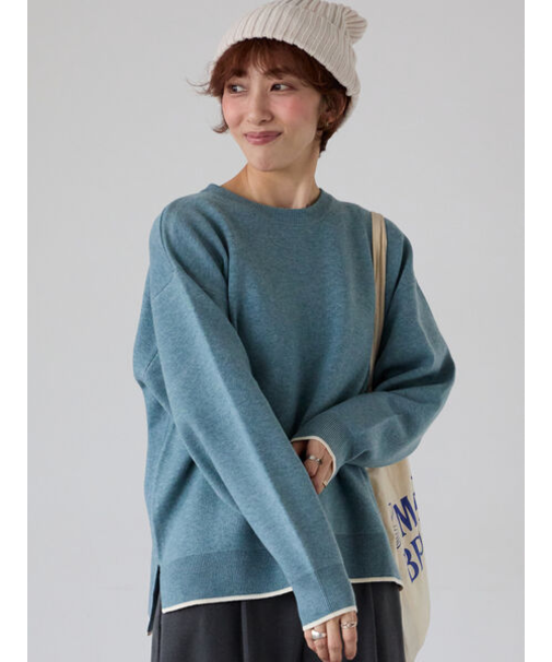 ジャカード配色ワイドニット