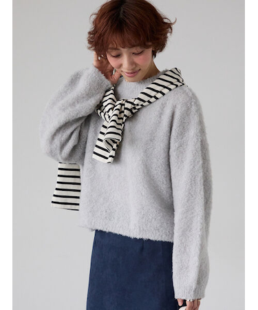 ブークレクロップドニット