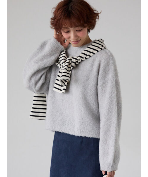 ブークレクロップドニット