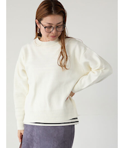 コットンタッチクルーネックニットプルオーバー