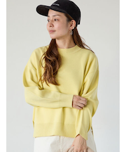 コットンタッチクルーネックニットプルオーバー