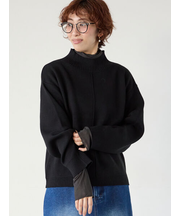 コットンタッチハイネックニットプルオーバー