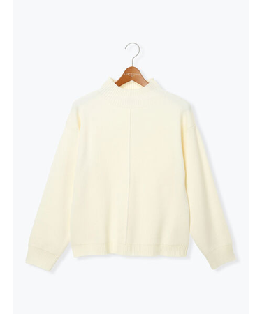 コットンタッチハイネックニットプルオーバー