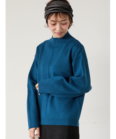 コットンタッチハイネックニットプルオーバー