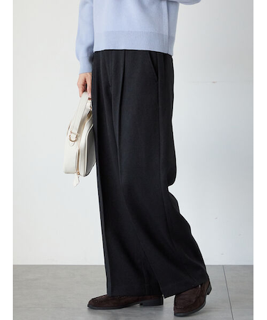 ウエストタックセンタープレスワイドパンツ