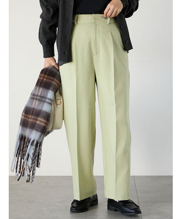 ウエストタックセンタープレスワイドパンツ