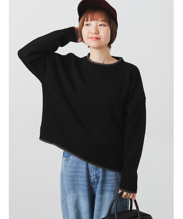 配色ガンジー風ニット